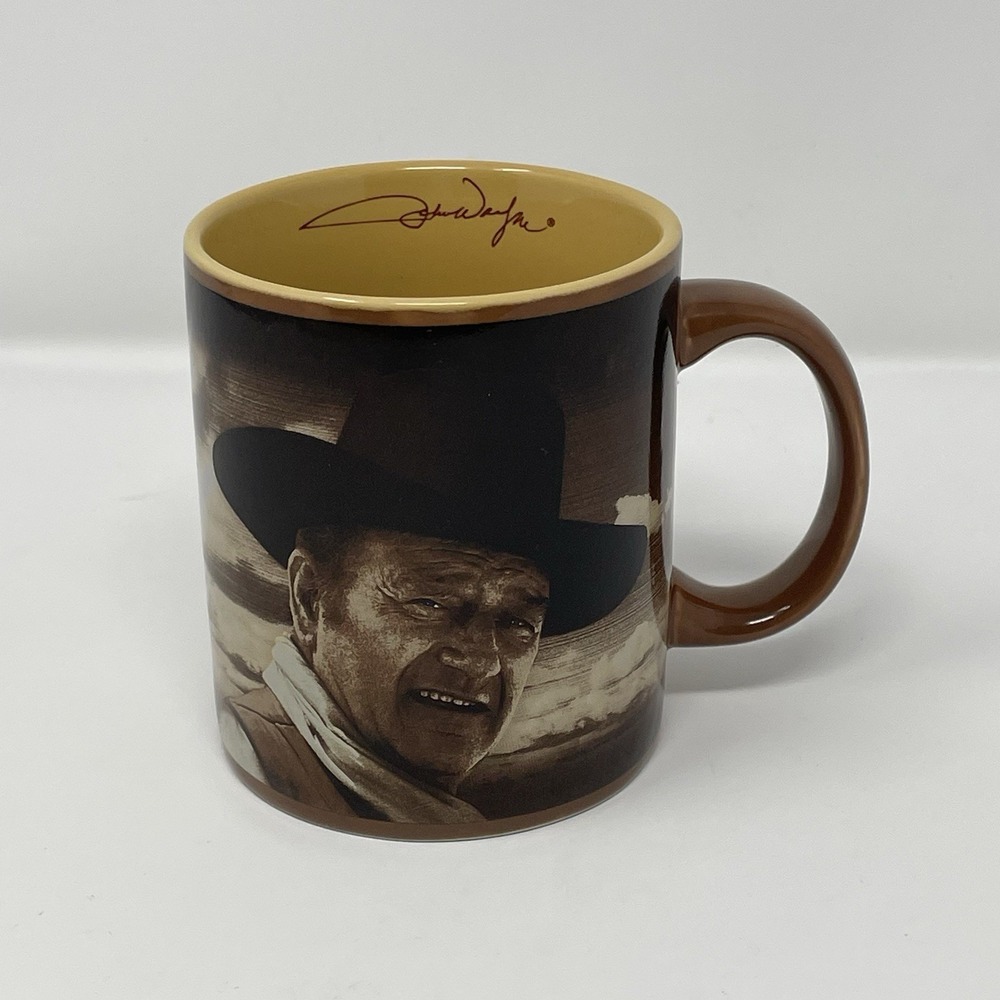 Vtg John Wayne Vandor Coffee Mug "Don't Say It's A Fine Morning" McLintock Quote